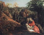 landscape with repose of the holy family